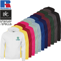 Hoodie Herren Organic farbig bestickt, eine Stickposition