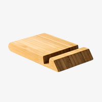 Induktive Ladestation aus Bambus mit Handyhalterung, Holz