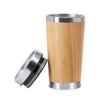 Isolierbecher Edelstahl und Bambus 500 ml