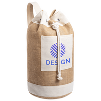 Jute-Seesack mit Kordelzugverschluss und Fach