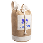 Jute-Seesack mit Kordelzugverschluss und Fach