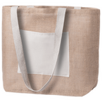 Jute-Strandtasche mit Fach, ohne Werbeanbringung