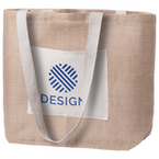 Jute-Strandtasche mit Fach