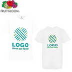 Kinder-T-Shirt Basic, weiß - Fruit of the Loom, mit zwei Druckpositionen