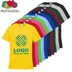 Kinder-T-Shirt Budget, farbig - Fruit of the Loom, mit zwei Druckpositionen