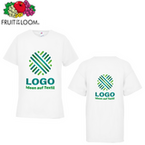 Kinder-T-Shirt Budget, weiß - Fruit of the Loom, mit zwei Druckpositionen
