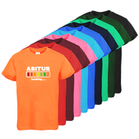 Tshirt, farbig bedruckt, Vorderseite, verschiedene Farben