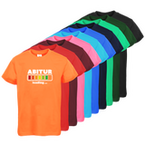 Tshirt, farbig bedruckt, Vorderseite, verschiedene Farben