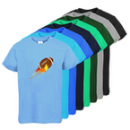 Tshirt, farbig bedruckt, Vorderseite, verschiedene Farben