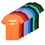 Tshirt, farbig bedruckt, Vorderseite, verschiedene Farben