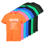 Tshirt, farbig bedruckt, Vorderseite, verschiedene Farben