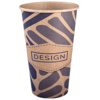 Kraftpapier-Becher einwandig 400 ml, 4/0-farbig (CMYK)