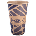 Kraftpapier-Becher einwandig 400 ml, 4/0-farbig (CMYK)