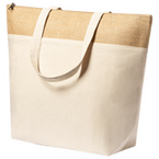 Kühlshopper aus Baumwolle und laminierter Jute, ohne Werbeanbringung