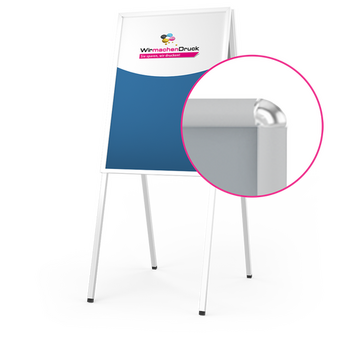 Kundenstopper STANDARD 70 x 100 cm, 32mm Rahmen, Rundecken, mit Plakaten
