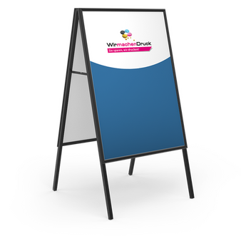 Kundenstopper STANDARD 70 x 100 cm, 32mm Rahmen (Schwarz), Gehrungsecken, mit Plakaten