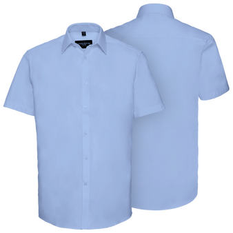Kurzarmbluse, Herringbone Tailored Fit - Russell, Muster