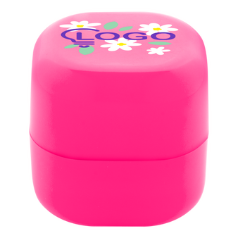 Lippenbalsam W&uuml;rfelform pink, bedruckt