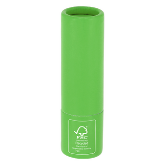 Lippenpflegestift in Etui aus Recyclingpapier gr&uuml;n, unbedruckt