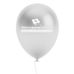 Luftballon METALLIC Ø 27 cm 1/0-farbig (weiß) einseitig bedruckt