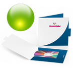 Mappe für CD-Verpackung 13,5 x 13,5 cm, 2-teilig mit Verschluss, 4/0 farbig (Außenseite bedruckt), mit Glanzfolie kaschiert