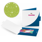 Mappe für CD-Verpackung 13,5 x 13,5 cm, 2-teilig mit Verschluss, 4/0 farbig (Außenseite bedruckt), mit Softfeel-Folie kaschiert