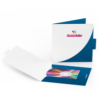 Mappe für CD-Verpackung 13,5 x 13,5 cm, 2-teilig mit Verschluss, 4/0 farbig (Außenseite bedruckt)