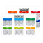Minikalender quer 4/4 farbig 85 x 55 mm (beidseitiger Druck)