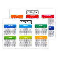 Minikalender quer 4/4 farbig 90 x 50 mm (beidseitiger Druck)