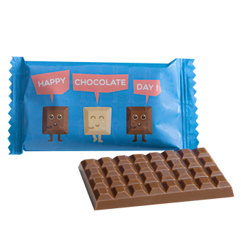 Mini-Schoko-Täfelchen 10g Vollmilchschokolade, 4/0 farbig einseitig bedruckt