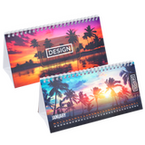 Monatstischkalender zum Aufstellen 13 Blatt (12 Monate + Deckblatt) DIN lang quer (210 x 105 mm)