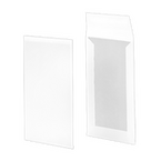 Papprückwandtasche (37,1 x 26,2 cm), haftklebend ohne Fenster, unbedruckt weiß mit grauer Papprückwand