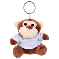 brauner Affe mit weißem T-Shirt unbedruckt 