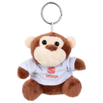 brauner Affenanhänger mit weißem T-Shirt vorne bedruckt