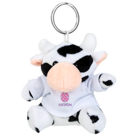 schwar weißer Kuhanhänger mit weißem T-Shirt vorne bedruckt