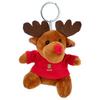 Rentier mit roter Nase und T-Shirt vorne bedruckt