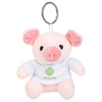 rosa Schweinchen mit weißem T-Shirt vorne bedruckt 