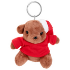 brauner Teddy mit Weihnachtsmütze und rotem T-Shirt unbedruckt