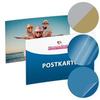 Postkarte, DIN A4 quer (29,7 x 21,0 cm), mit allen Veredelungskombinationen