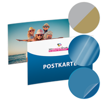 Postkarte, DIN A6 quer (14,8 x 10,5 cm), mit allen Veredelungskombinationen