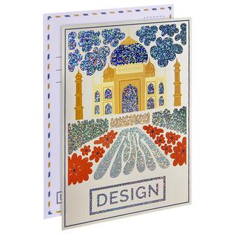 Postkarte, DIN A7 (7,4 x 10,5 cm), mit partieller Glitzer-Lackveredelung