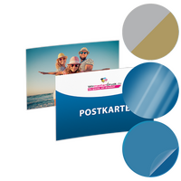 Postkarte, DIN A7 quer (10,5 x 7,4 cm), mit allen Veredelungskombinationen