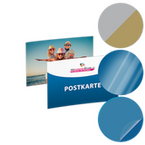 Postkarte, DIN A8 quer (7,4 x 5,2 cm), mit allen Veredelungskombinationen