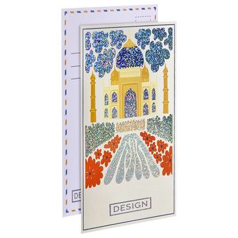Postkarte, DIN lang (9,8 x 21,0 cm), mit partieller Glitzer-Lackveredelung
