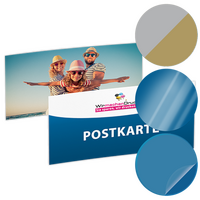 Postkarte, DIN lang quer (21,0 x 9,8 cm), mit allen Veredelungskombinationen