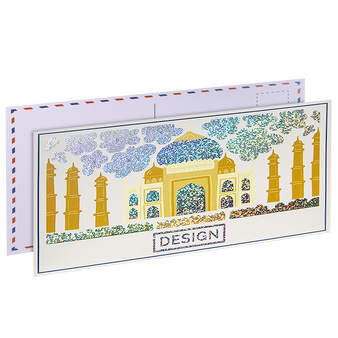 Postkarte, DIN lang quer (21,0 x 9,8 cm), mit partieller Glitzer-Lackveredelung