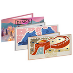Postkarte, gefalzt auf DIN lang quer (21,0 x 9,9 cm), 4-seitig, mit allen Veredelungskombinationen