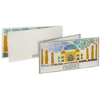Postkarte, gefalzt auf DIN lang quer (21,0 x 9,9 cm), 4-seitig, mit partieller Glitzer-Lackveredelung