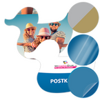 Postkarte, Stanzform Ente, mit allen Veredelungskombinationen