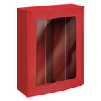 Praesentkarton, Rot mit Sichtfenster